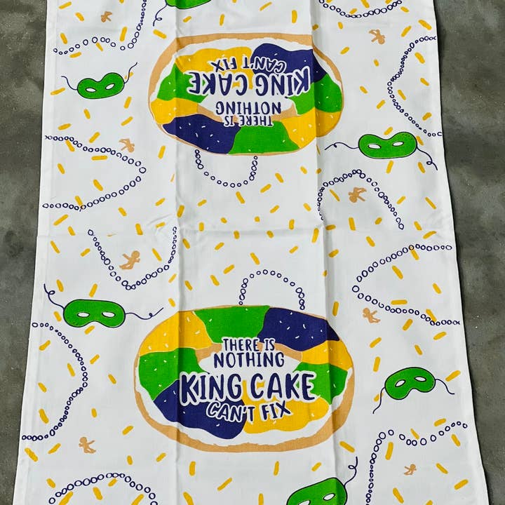 THE PARISH LINE - Venta al por mayor Paños de cocina - Toalla de cocina: no hay nada que King Cake no pueda arreglar1