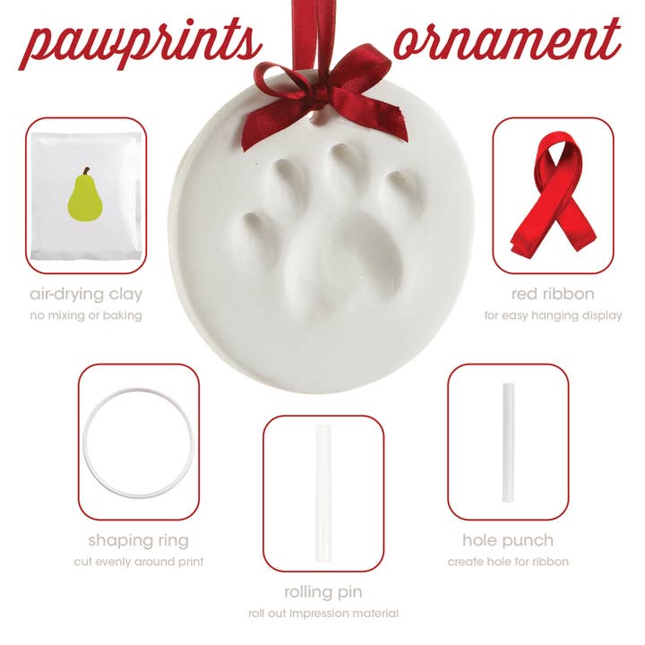 Pearhead - Wholesale Ornament - Pet Pawprint Christmas Keepsake Ornament2
