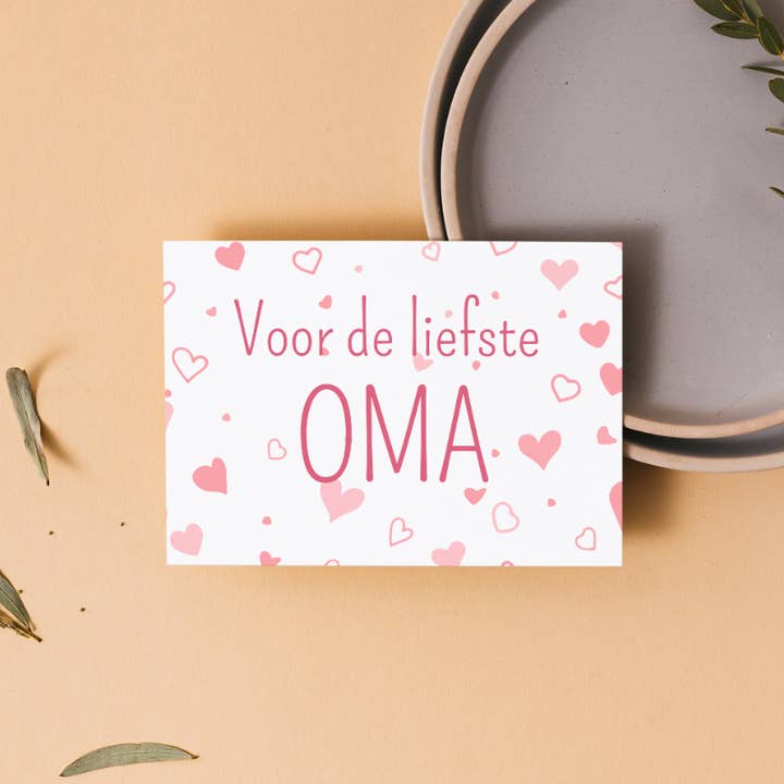 Mors dagskort med hjerter til den kæreste bedstemor for engroshandel hos Birds & Crafts