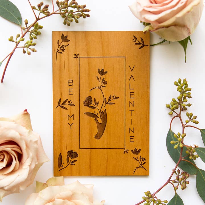 Tarjeta de madera real de Be My Valentine para venta al por mayor de Lucca