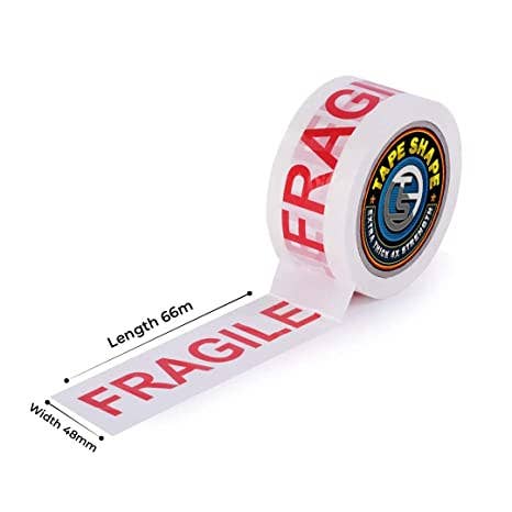 House of Fluff Ltd - Wholesale Plakband - Stevige verpakkingstape met 'Fragile' print voor pakketten 48 mm x 66 m1