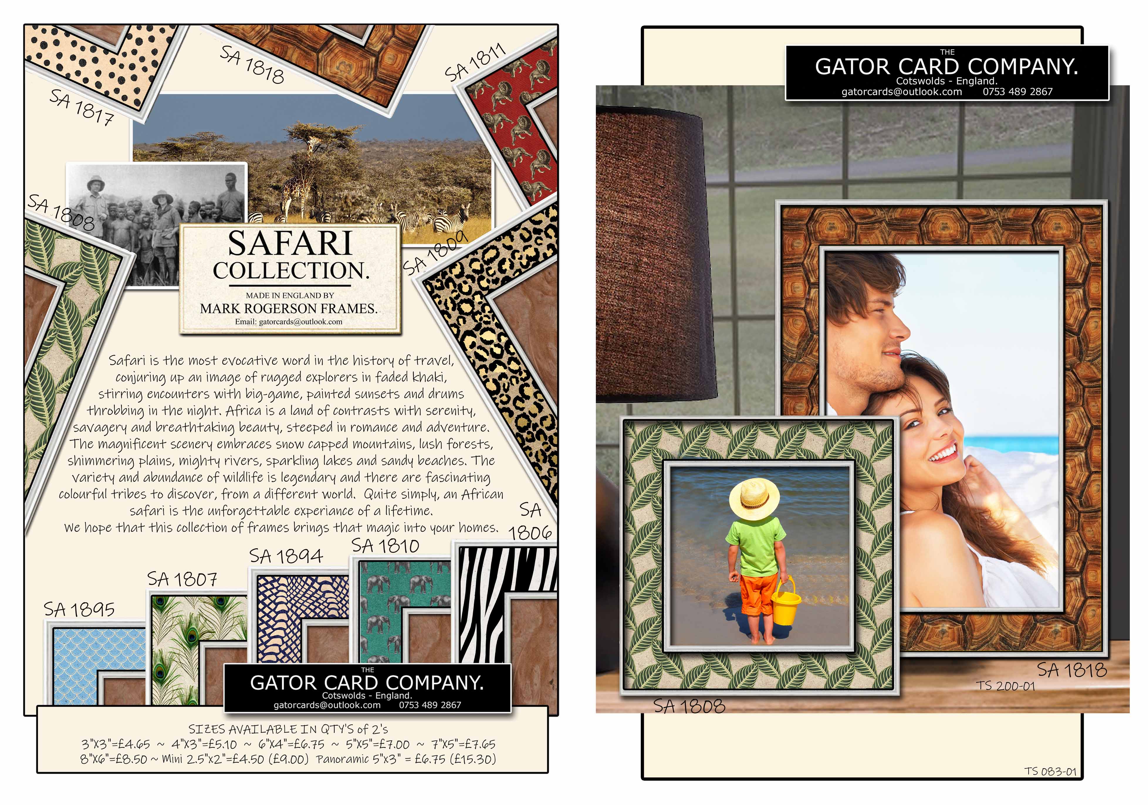 Gator cards – wholesale Picture frame – 1808 Safari Collection 8"x6" Photo Frame. 2