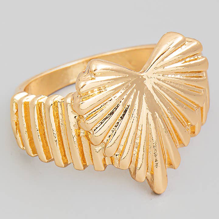 Ribbed Heart Statement Ring for wholesale by The Looks by Fame Accessories