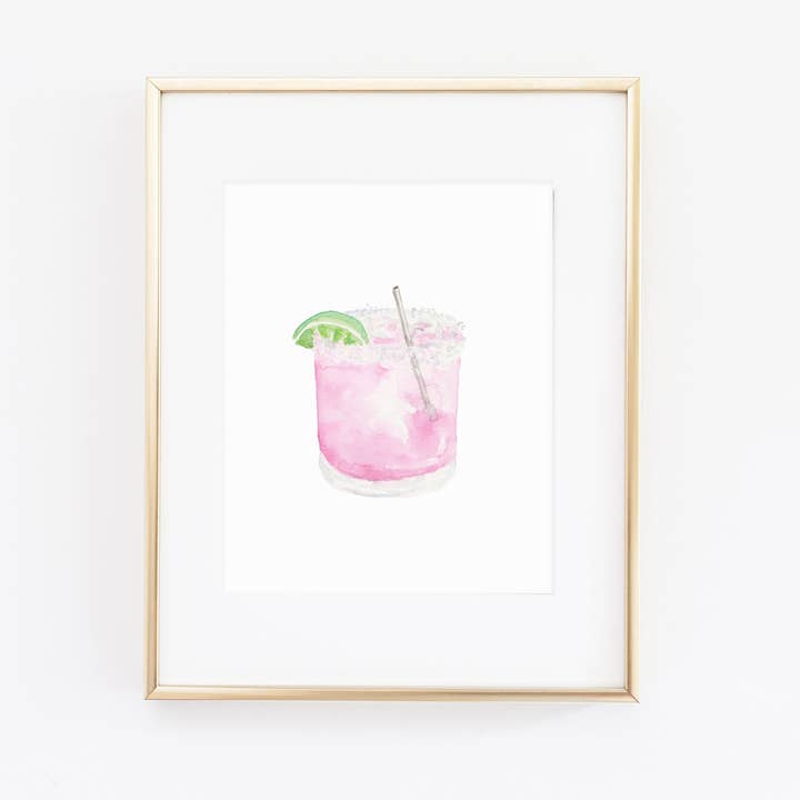 Pearly Gates Designs - Wholesale Art Print - Prickly Pear Margarita Watercolor Art Print