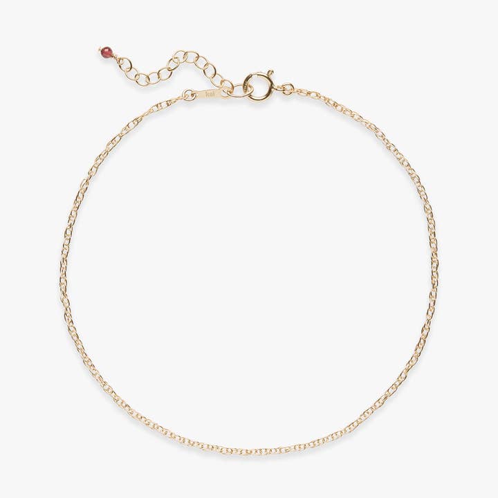 Chaîne torsadée bracelet de cheville plaqué or pour la vente par Koi Atelier