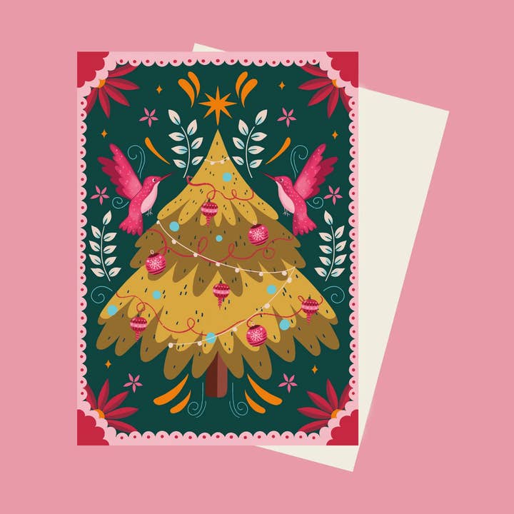 Arbolito Holiday Card for wholesale by Jessartlet Illustrations