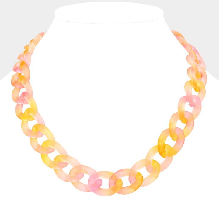 Sensibling Corp. - Wholesale Link & Chain Necklace - Ombre Resin Chain Link Necklace