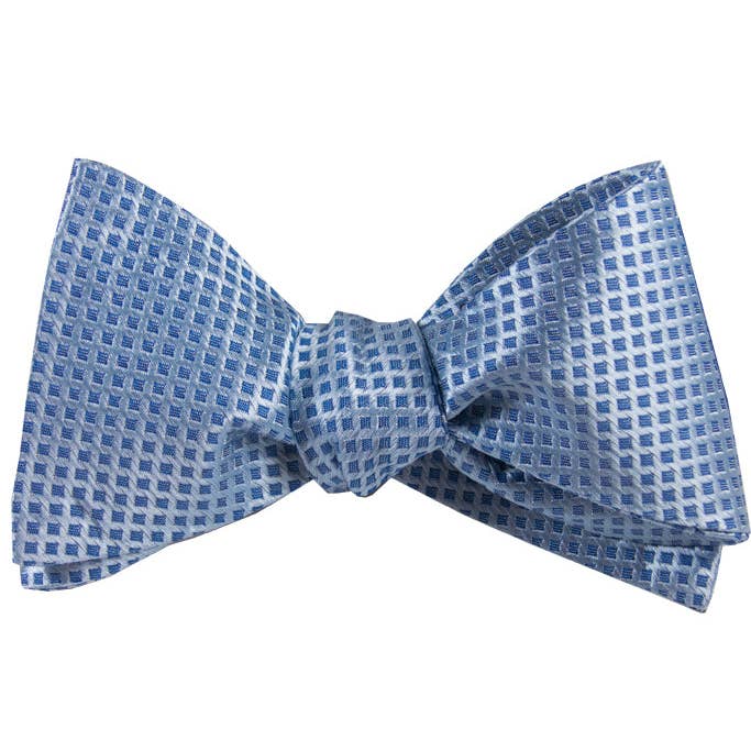 DIBI - Wholesale Bow Tie - Men's - Blue & Silver Diamond Self Tie Bow Tie