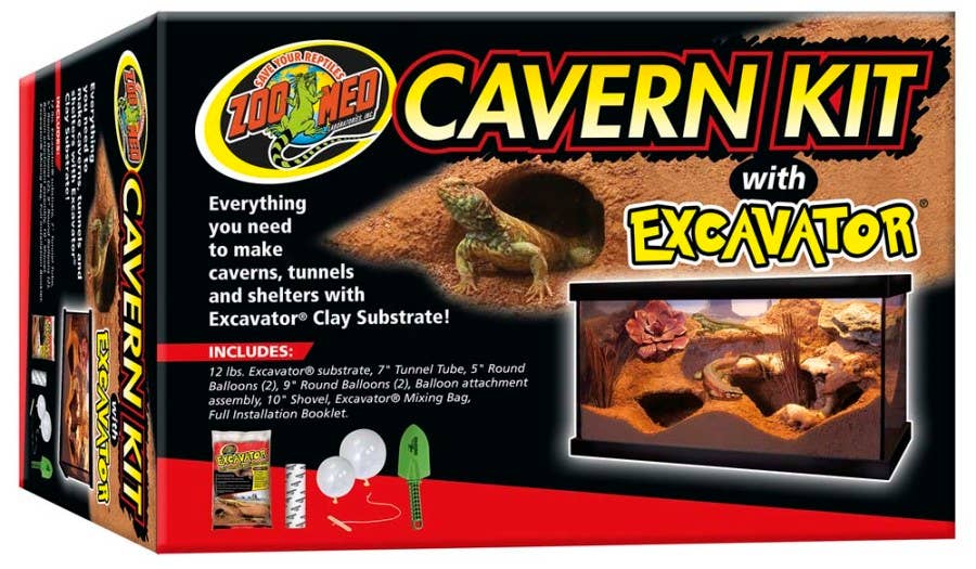 Petdropshipper - Wholesale Pet Toy - Cat/Dog - Zoo Med Cavern Kit with Excavator Clay Burrowing Substrate 1ea/12 lb0