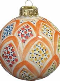 Tunisian Orange Scallops Ceramic Christmas Ornament for wholesale by DeZahra