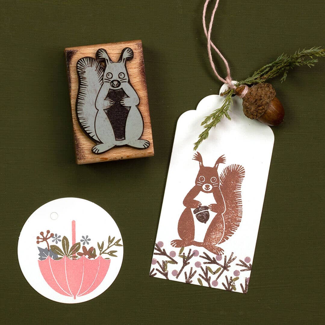 Perlenfischer - Wholesale Rubber/Decorative Stamp - 5x Stamp | Squirrel 21