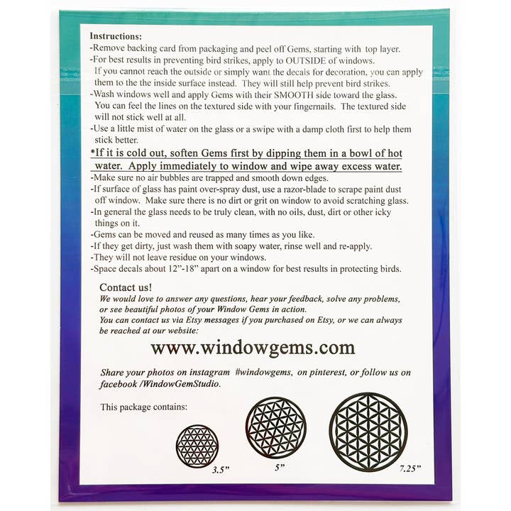 Window Gems - Wholesale Suncatcher - Flower of Life Mandala Window Clings - Casts rainbows!7