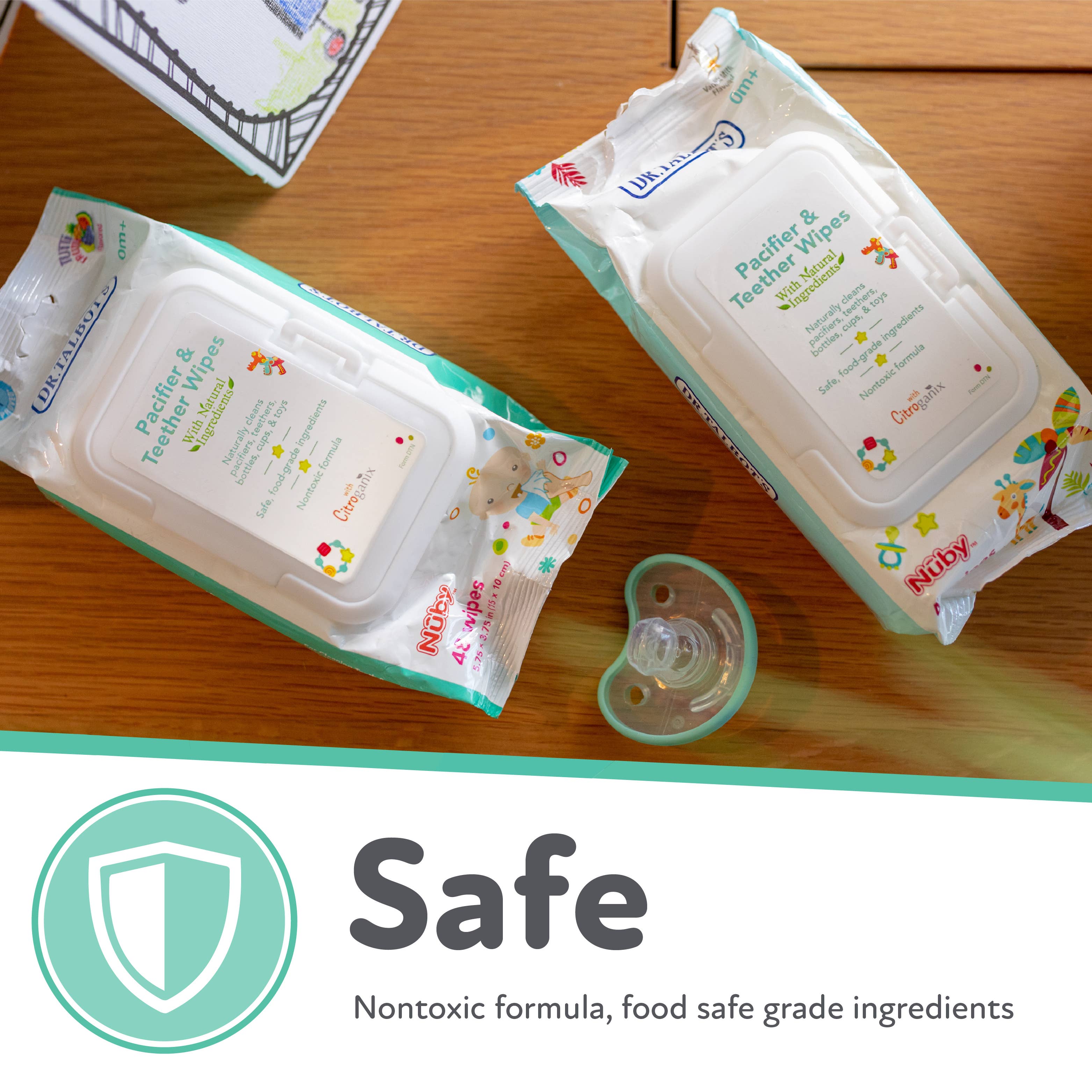 Dr. Talbot's - Vente Tétine – bébé - Lingettes pour sucette et anneau de dentition, saveur de lait vanillé, 48 unités6