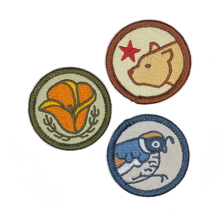 California Merit Badges for wholesale by Poppy & Quail
