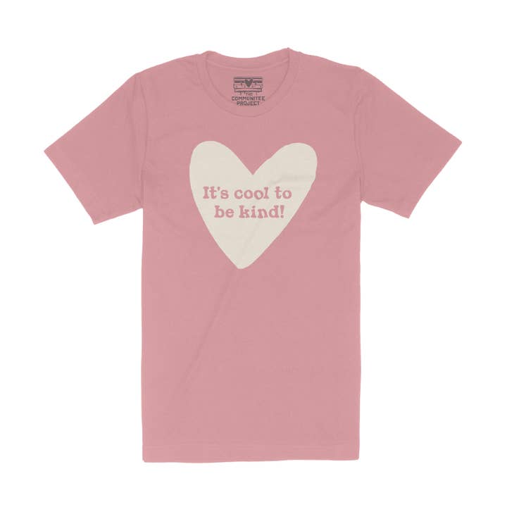 Cool To Be Kind Heart Adult Tee for wholesale by The Communitee Project