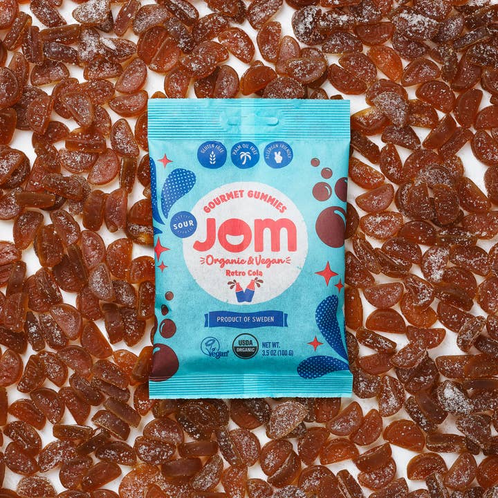 JOM - Wholesale Gummy - Swedish Organic and Vegan Sour Retro Cola Gummies2