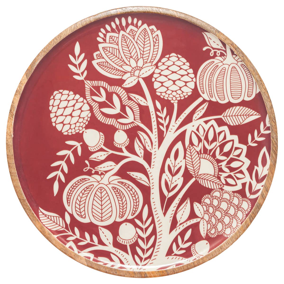 Boston International – wholesale Tallrik – Francis 14" Rund Mangoträfat Höst0