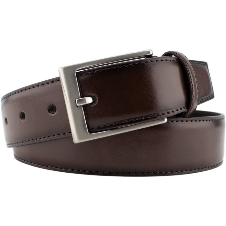 Dark Brown Dress Split Leather Belt for wholesale by DIBI