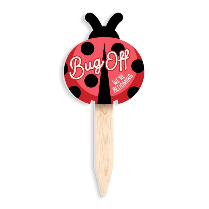 Estaca de cartel de jardín con forma de mariquita "Bug Off" para venta al por mayor de CounterArt/Highland Home/Thirstystone