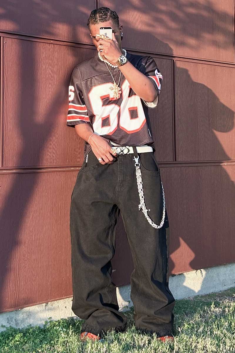 Victorious - Vente Jean – homme - DL982 Ultra Baggy Y2K Jeans en Denim (Paquet Ouvert)