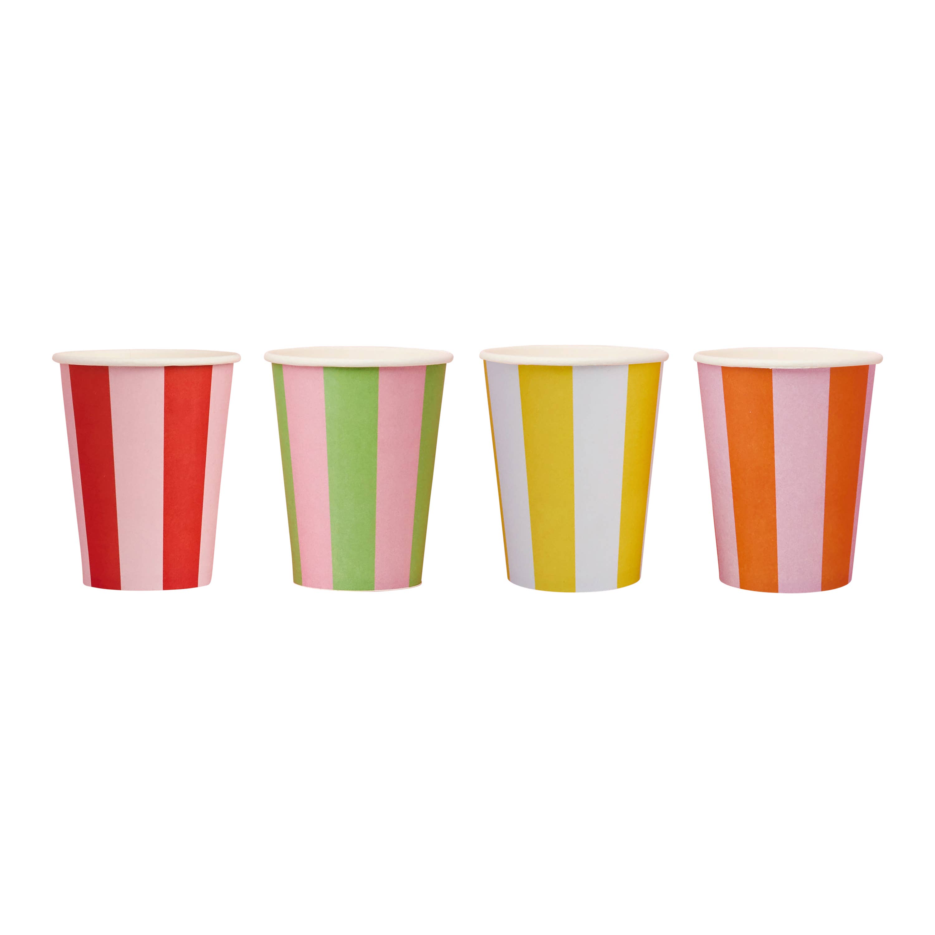 Hootyballoo by Club Green - Wholesale Disposable Cup - Bright Banquet Striped Paper Cups - Pack of 82