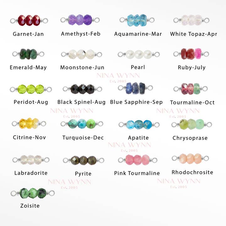 Wholesale Rock Candy Natural Gemstone Silver Connectors for wholesale by Nina Wynn Pro Shop