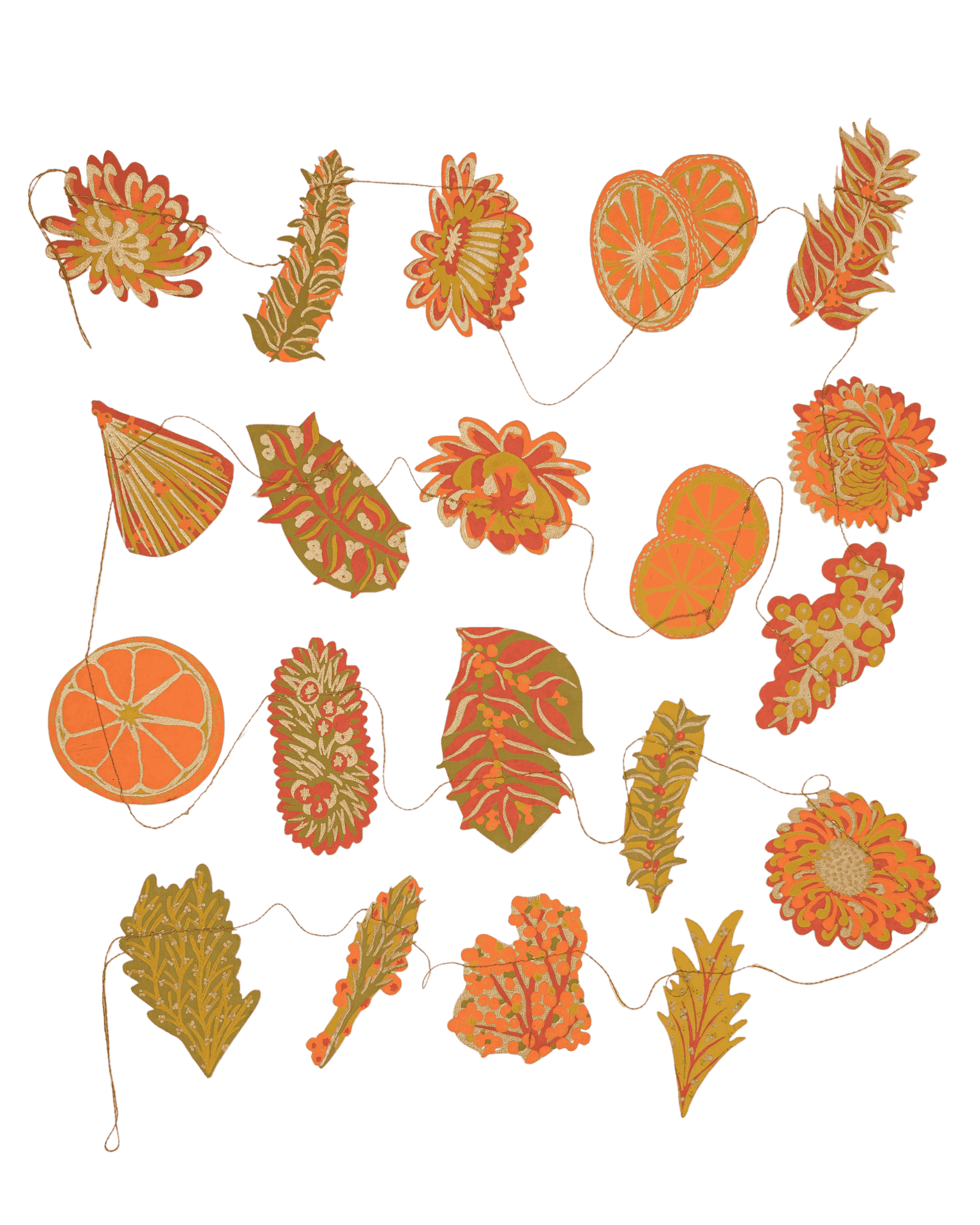 East End Press - Vendita all'ingrosso Bandierine/Ghirlande - Ghirlanda Cucita di Fiori d'Autunno14