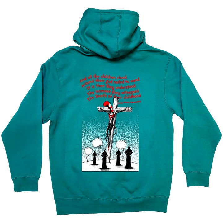 Death of Childhood Pullover Hoodie Teal for wholesale by Any Means Necessary