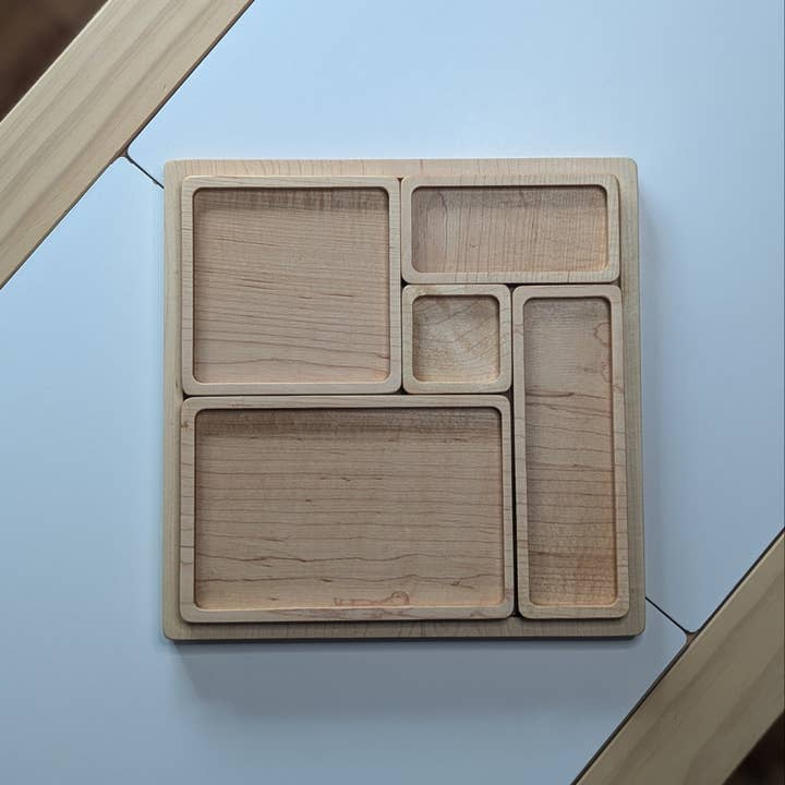 Quadratische "Tinker Together" Stapelschalen für den Großhandel von Carved Together Co