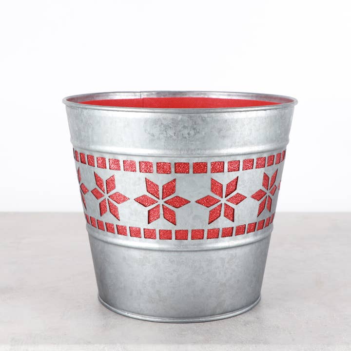 Thorsen's Greenhouse - Wholesale Plant Pot - Winter Star Metal Pot for Houseplants - 4" and 6" Options9