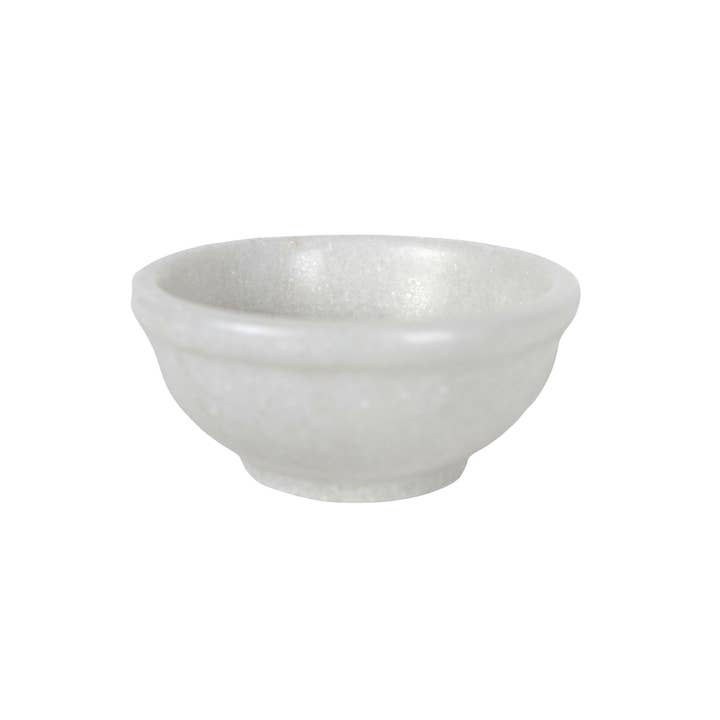 Foreside Home & Garden - Wholesale Condiment/Dip Bowl - Fleur 3 Inch White Marble Serving Bowl