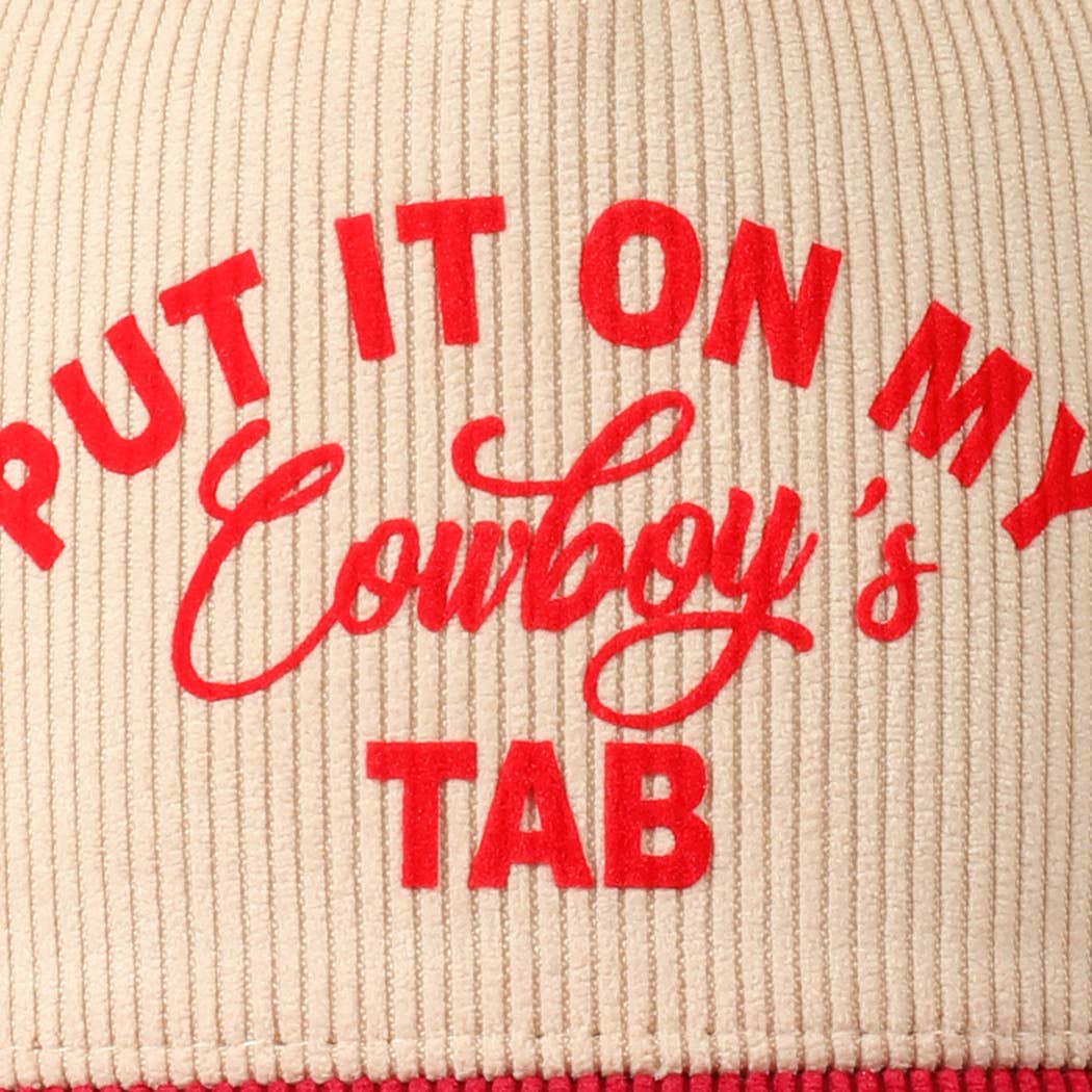 Fashion City – wholesale Baseballkeps - Unisex – Sätt den på min cowboy's Tab tvåfärgad corduroy-keps5
