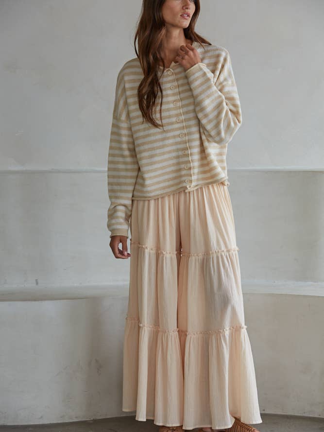 By Together - Wholesale Knit Sweater - Women's - W2537 | Knit Polyester Acrylic Striped Sweater Cardigan 1