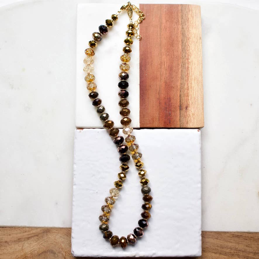 a.v. max – Colar com missangas/pérolas por atacado – Colar Gemma Medium Rondelle|16 Combinações de Pedras30