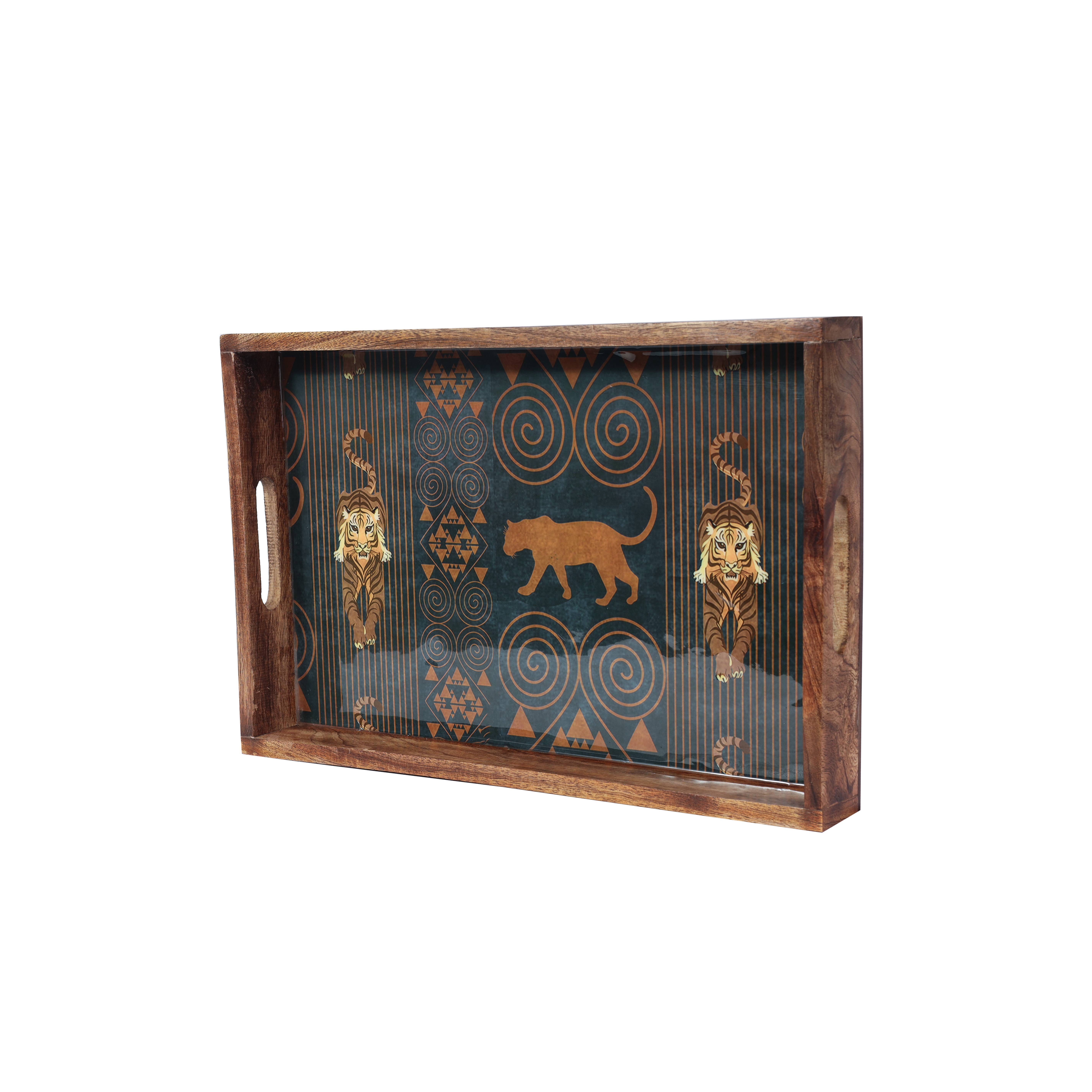 Tiramisu - Venta al por mayor Bandejas decorativas - Bandejas decorativas de resina y madera Safari Lion (juego de 3)6