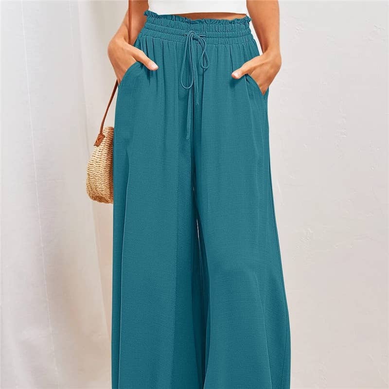 UZ Wholesale Store - Vente Pantalon – femme - Pantalon décontracté ample uni à jambes larges1