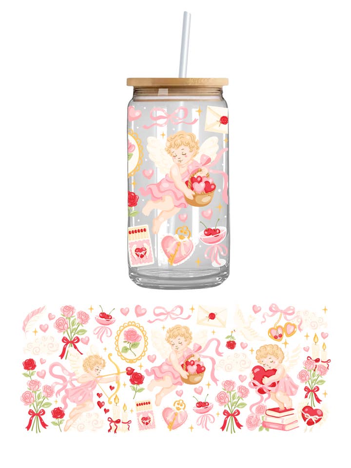 Cupids Cup UV DTF Cupwrap pour la vente par Teddy Transfers