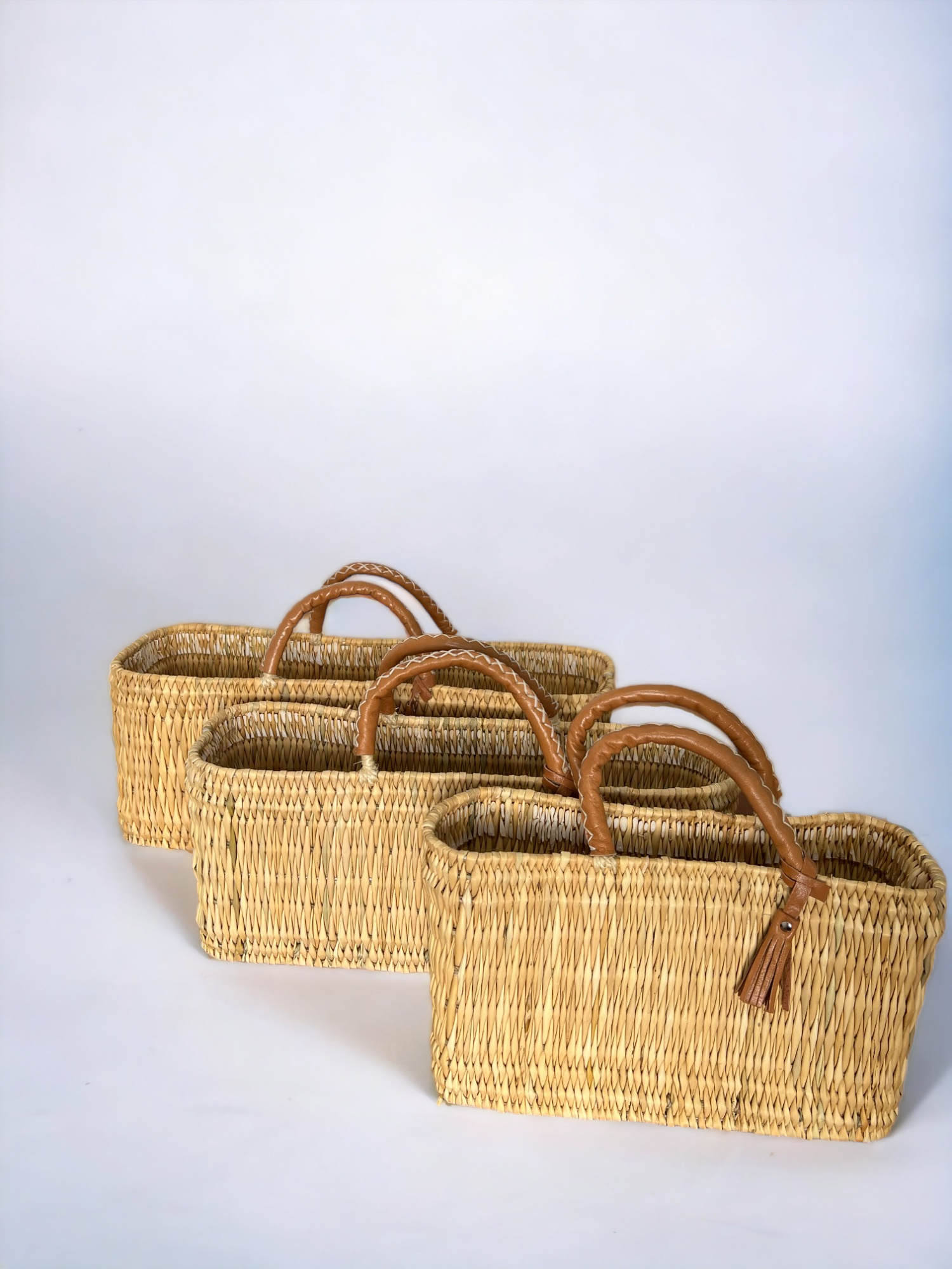 HandmadeBestSeller - Wholesale Mand - Rieten opbergmanden - leren handgrepen in 2 kleuren3