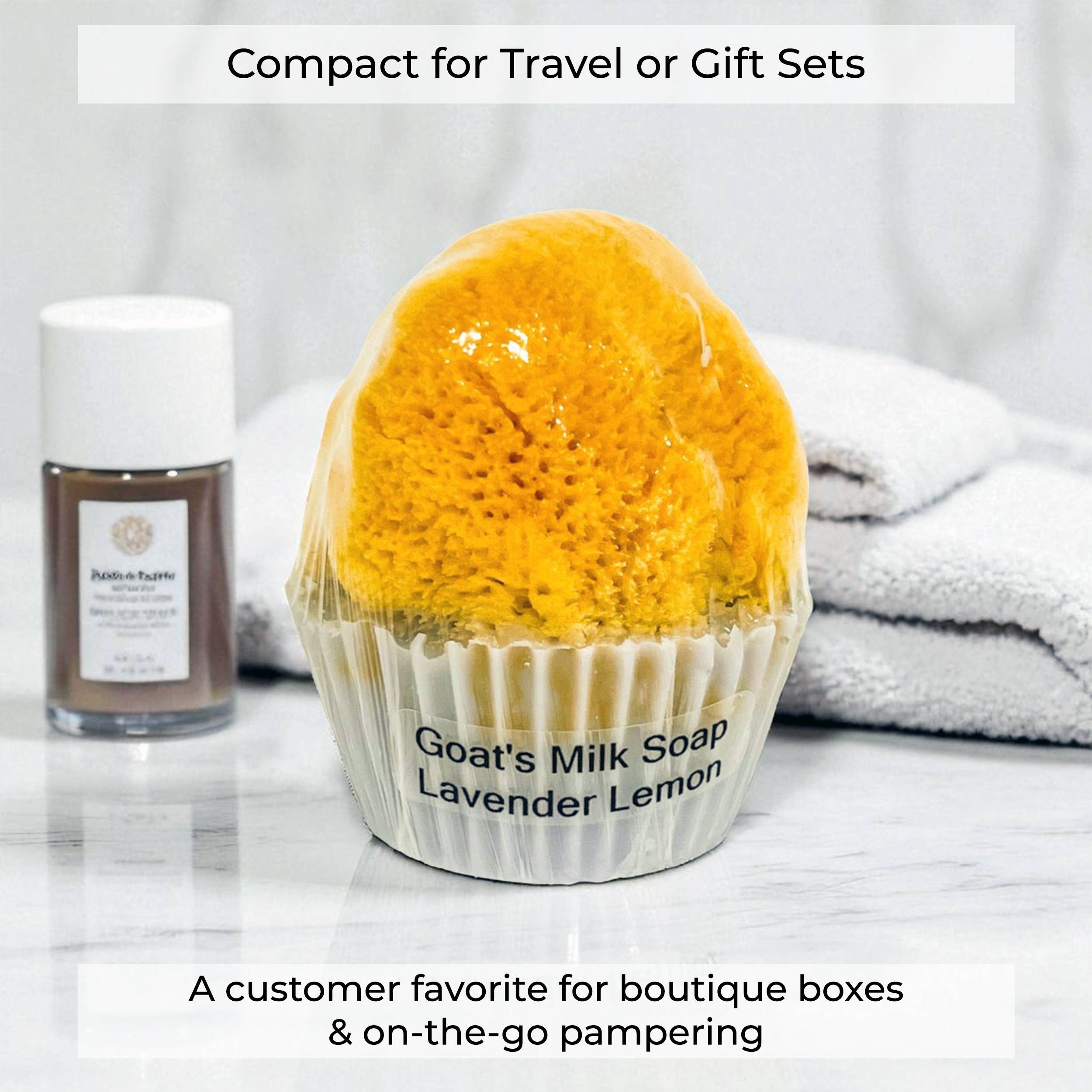 The Grecian Soap Company – Engroshandel Sæbestykke – Cupcake gedemælk naturlig sæbe med naturlig havsvamp1