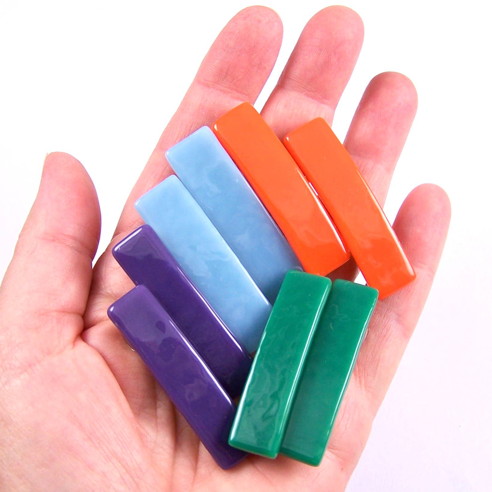 Glass Town USA - Wholesale Barrette - Kids - Children's Barrette Pairs Stained Glass Bright Solids Small3