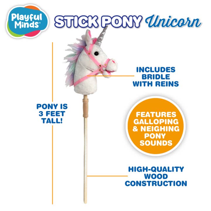 Thin Air Brands - Wholesale Classic Toy - Kids - Stick Pony - Unicorn Hobby Horse