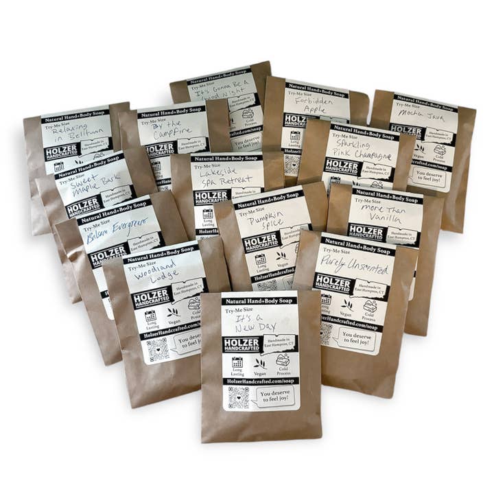 Holzer Handcrafted ® - Wholesale Bar Soap - Soap Bar Sampler Pack | Try-Me Size Soap Bars | Handmade Natural Cold Process Soap | Vegan Soap6