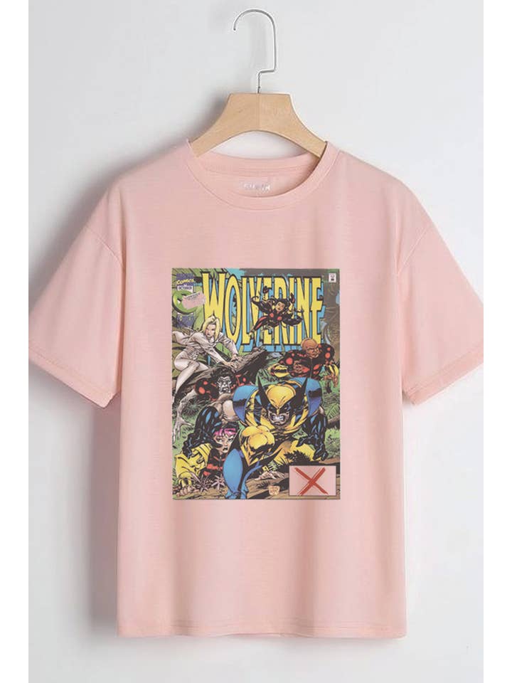 KNOCK ON THE STYLE - Wholesale Screen Printed T-Shirt - Kids - L1106 - WOLVERINE graphic tee 1