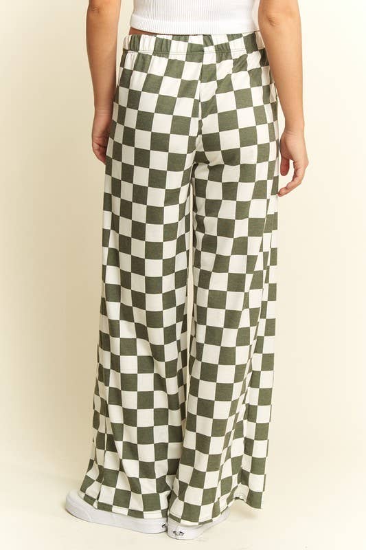 JADE BY JANE - Wholesale Pants - Women's - HIGH WAIST CHECKERED STRAIGHT LEG KNIT PANTS11