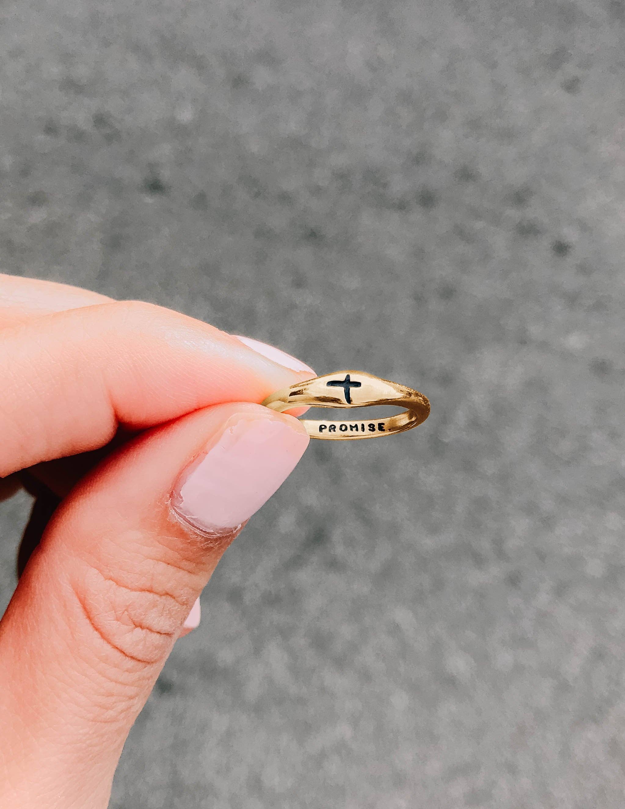 Elevated Faith - Wholesale Band/Stacked Ring - Gold Promise Ring1