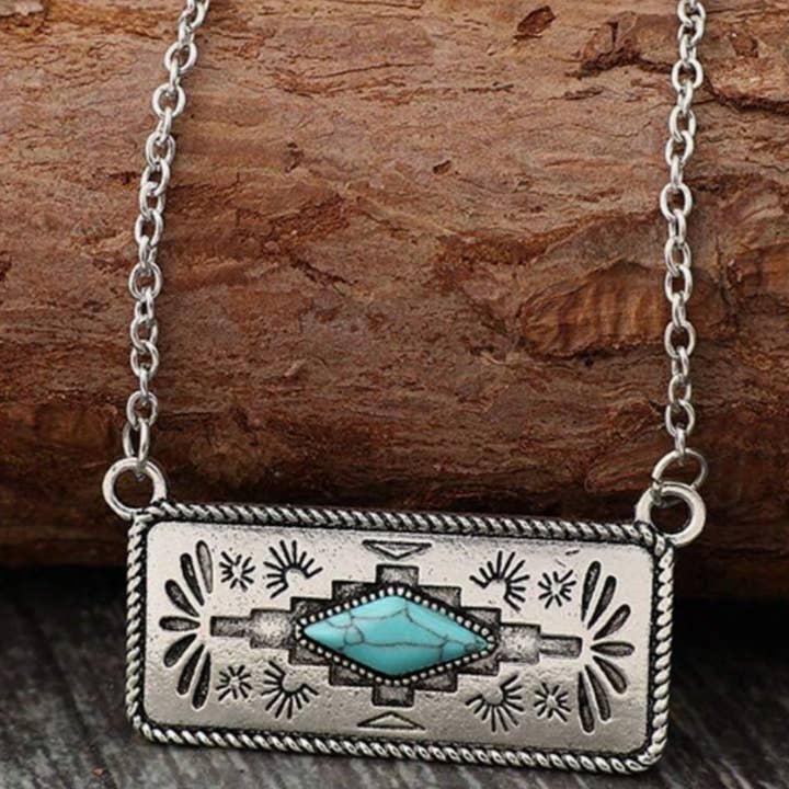 Honey Beez Boutique - Wholesale Pendant/Charm Necklace - Turquoise Necklace WesternÂ