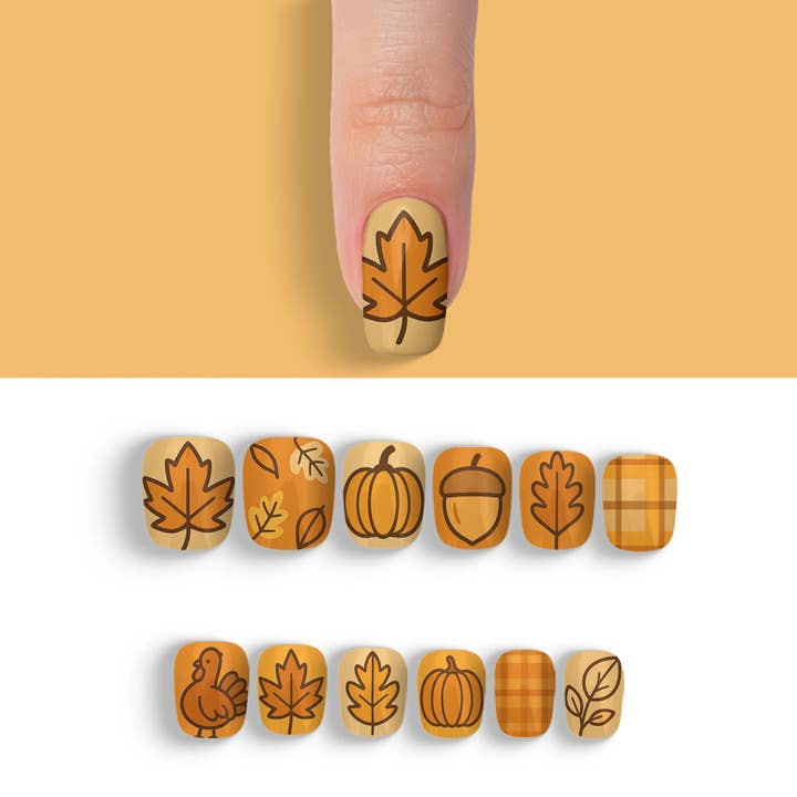 FYNE BODY - Wholesale Press-on/fake nails - Turkey Time Tan Thanksgiving Press-On Nails73