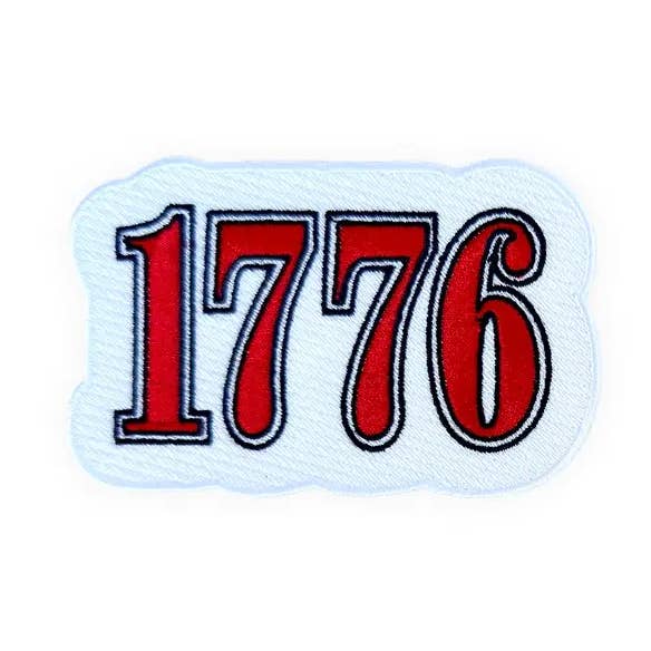 1776 Embroidered Iron-On Trucker Hat Patch for wholesale by Dozer Custom Trucker Hats