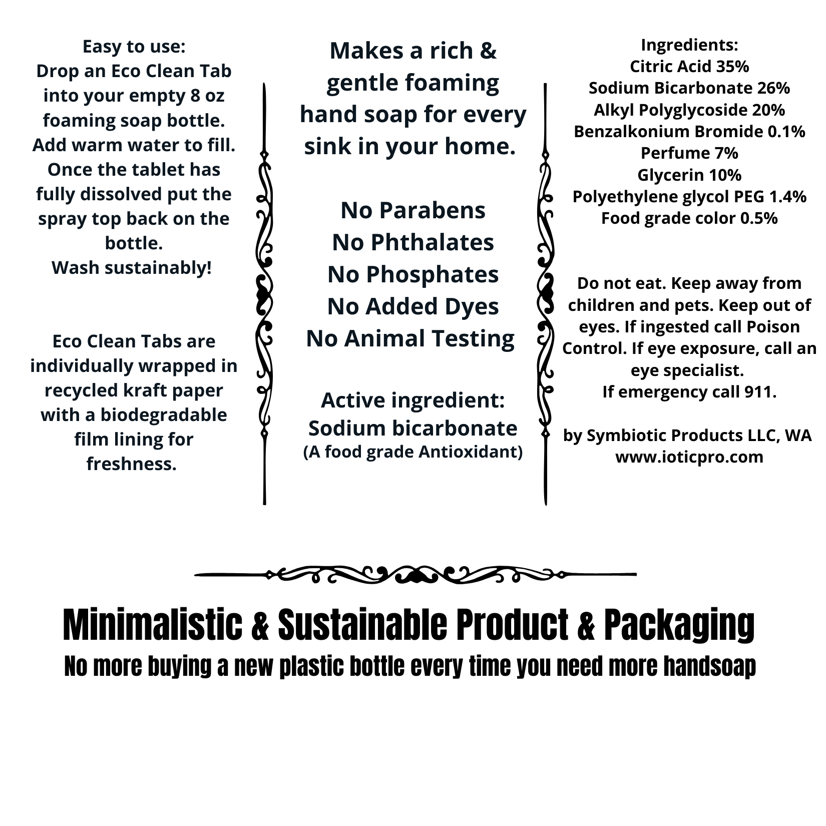 Symbiotic Products LLC – wholesale Handtvål – 1000 Eco-tabletter | Skummande handtvål | Blandade | Bulk | Utan etikett1