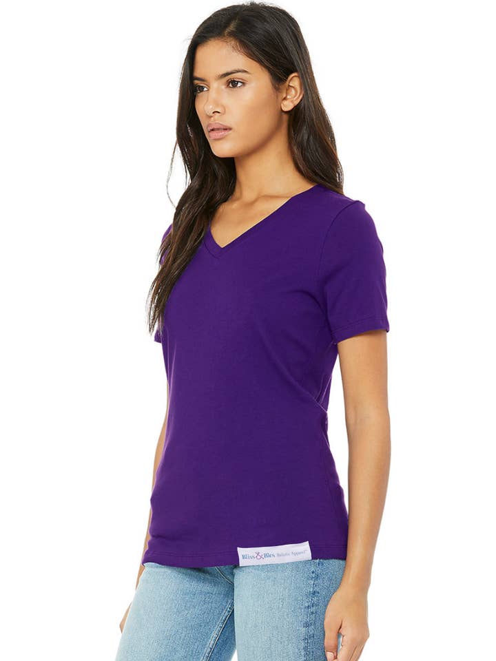Amethyst Infused - Women's Relaxed V-Neck for wholesale by Bliss and Bles Apparel